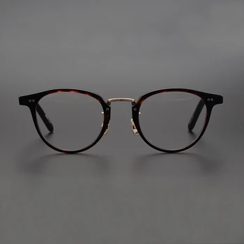 Visoka Kakovost Acetat Oči Glasse za Moške Letnik Okrogle Očala Okvir Ženske Kratkovidnost Optični Recept za Očala