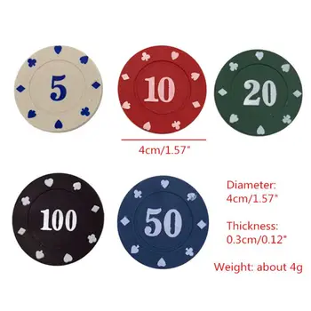 100 kozarcev Krogu Plastičnih Žetonov, Casino Poker je Igra s kartami Baccarat Štetje Pribor Kocke Zabava Čip