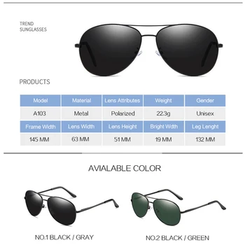 Moda Polarizirana sončna Očala Za Moške, Ženske, blagovno Znamko, Design Letalstva sončna Očala Moški Ženska Očala oculos de sol UV400 S103
