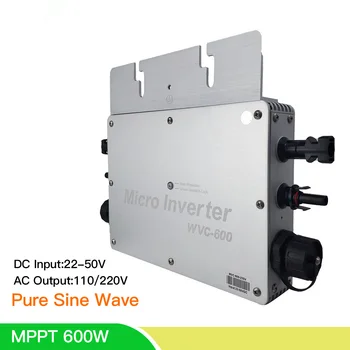 WVC600 Mikro Sončna Inverter MPPT Pure Sine Wave 3 Faza Mrežo Kravato Inverter Odbor Vhod 22-50V Iz 110/220V Za 2*Sončne celice 300W