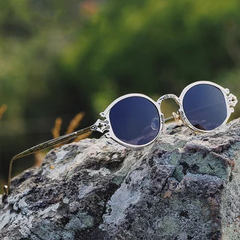 Ins Priljubljena Gothic Majhne Ovalne Punk Sončna Očala Moških Retro Kovinski Steampunk Sončna Očala Ženske Trend Ulica Streljanje