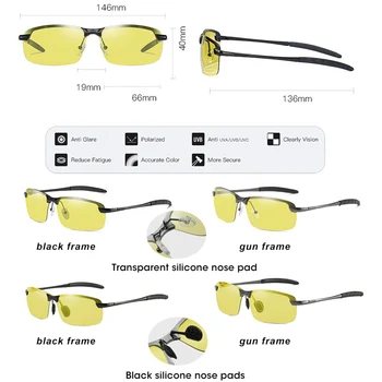 Inteligentni Photochromic Polarizirana Sončna Očala Moški Ženske Dan Night Vision Vožnje Športne Kameleon Barve Sončne Očala Za Moške