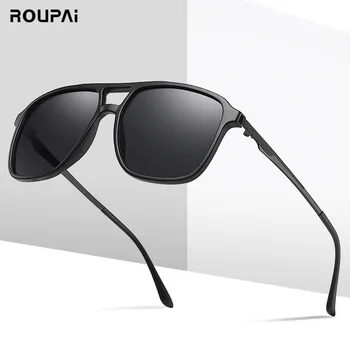 ROUPAI sončna očala moških 2020 Polarizirana moda uv400 blagovne znamke oblikovalec visoko kakovost vožnje nočno vizijo očala za sonce kvadratnih črna