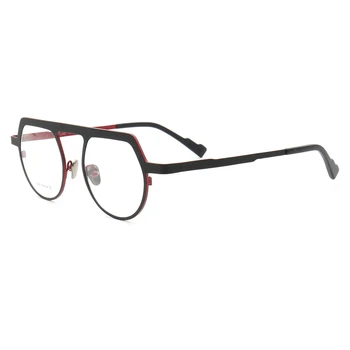 Ženske Okrogle očala okvir moških 2020 moda Čistega Titana Retro kovinski eyeglass okvir dvojni most recept očala okvirji
