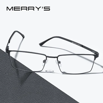 MERRYS DESIGN Moški Ultralahkih Optika Zlitine Očala Moških Kakovosti Poslovanja Očala za Kratkovidnost Daljnovidnost Recept Očala S2063