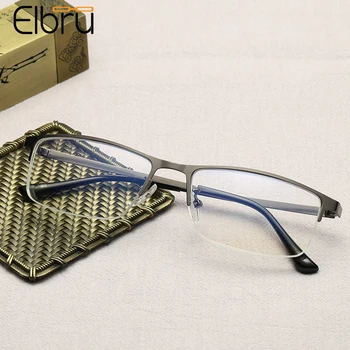 Elbru Anti-blue Ray Semi-rimless Kratkovidnost Očala Moških Poslovnih Kovinski Kratkovidno Očala Klasičnih Kratkovidan Očala-1.0 -4.0 - 