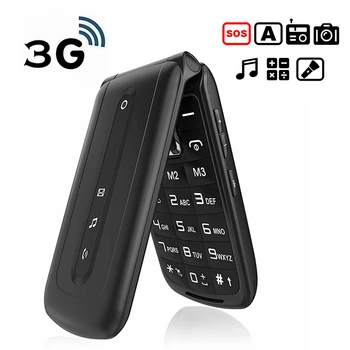 3G Velik Gumb Osnovne Mobilni Telefoni so Odklenjena,Dual Sim Prost Flip Mobilni Telefon SOS,Pay As You Go Telefon, Enostaven za Uporabo za Starejše - 